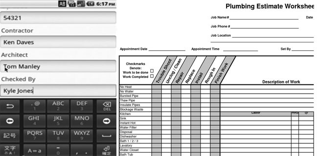 Plumbing/Heating Contractors Estimate Sheet