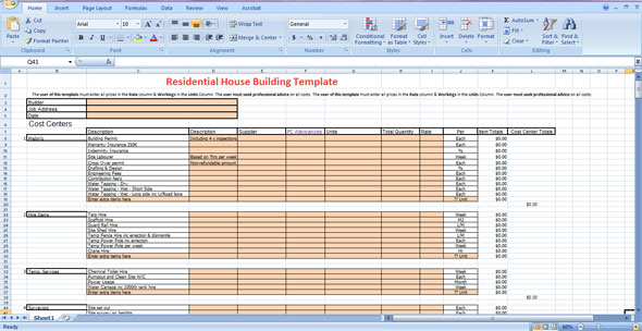 House Building Template TUTORE ORG Master of Documents