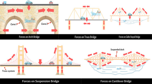 Types of bridges and their components