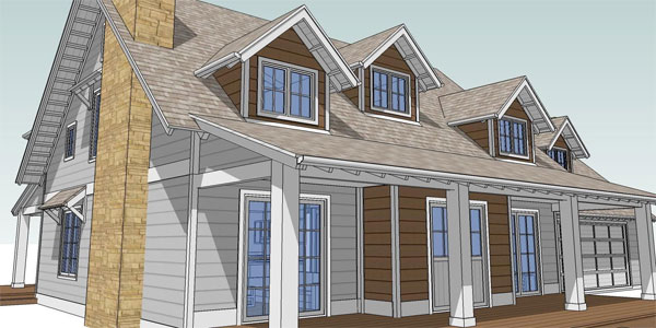 Design an Attic Roof Home with Dormers using Sketchup