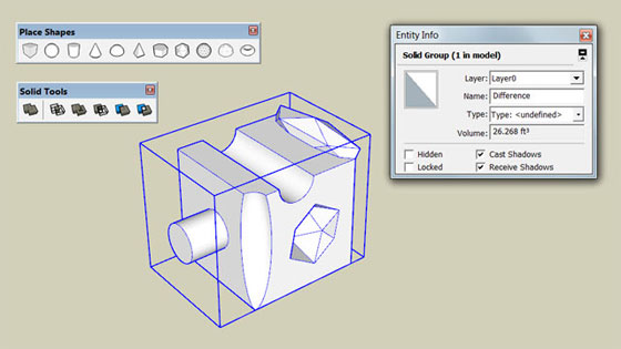 Place Shapes Toolbar for Sketchup