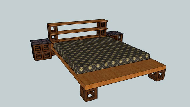 King Bed and NightStands Cube Style