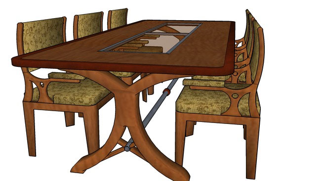 Sketchup Components 3D Warehouse - Dining Table with Chairs