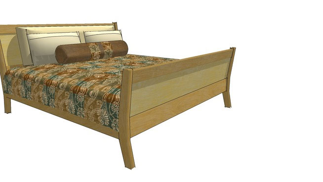 Sleigh Bed in Blonde