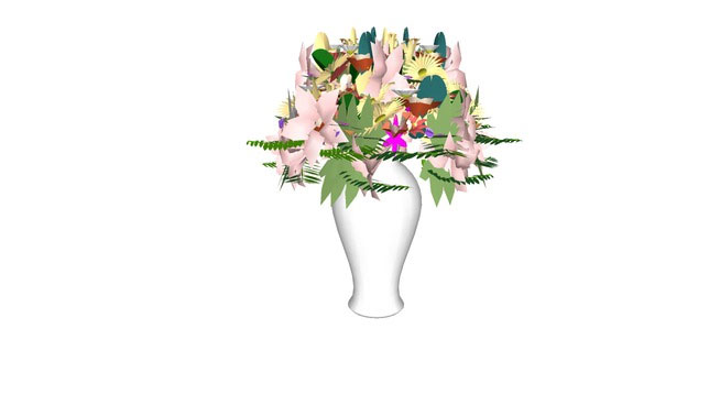 3d Vase with flowers