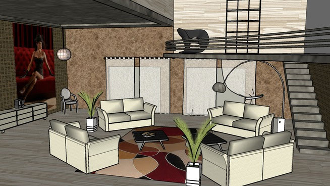 Sketchup Components 3D Warehouse - Living Room | Sketchup‬ 3D Warehouse