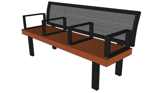 Sketchup Components 3D Warehouse - Sonoma Backed Bench