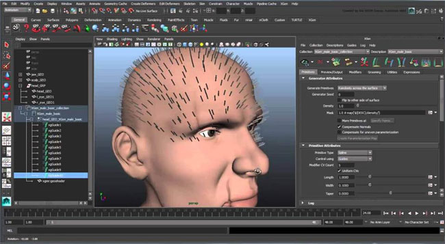 Creating XGen hair in Autodesk Maya