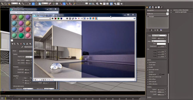 Use 3ds max to apply Vray HDRI light for making an exterior scene