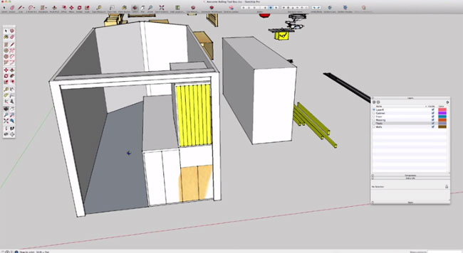 Rolling tool box in Sketchup