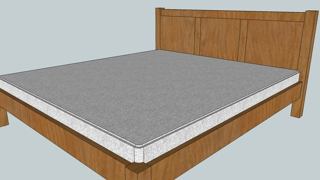 King size bed made of walnut