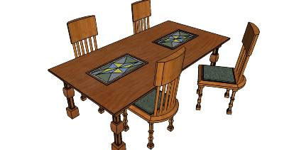 Simple Traditional Dining Table and Chair Set