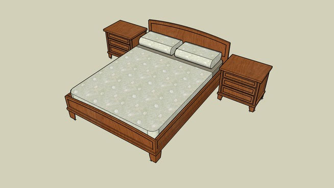 Queen size bed with nightstands
