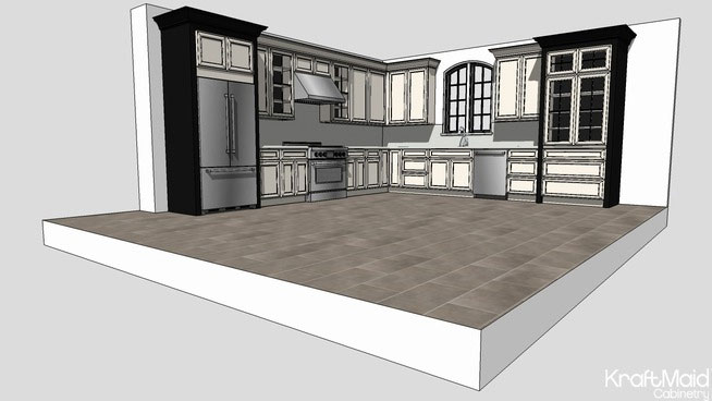 print sketchup with dimensions kitchen