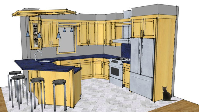 sketchup 3d warehouse to kitchen draw