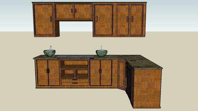 print sketchup with dimensions kitchen